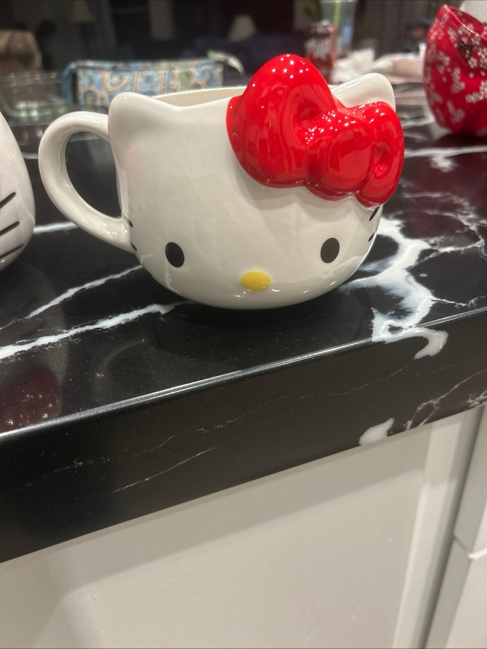 Hello Kitty White Ceramic Mug with Red Bow NWT